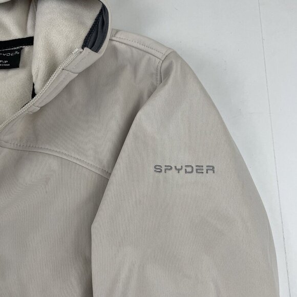 Spyder Hooded Softshell Jacket Women’s S Fleece Lined Polyester White Full Zip - Picture 9 of 11